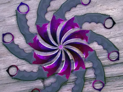 Karambit knife CS GO SKINS Low-poly 3D model