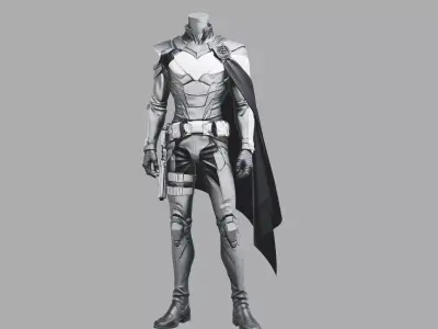 Tactical Silver Sci-Fi Armor 3D model