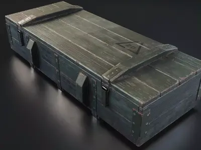 Wooden Ammunition Crate Set Low-poly 3D model