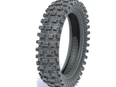 Motocross motorcycle rear tire Low-poly 3D model