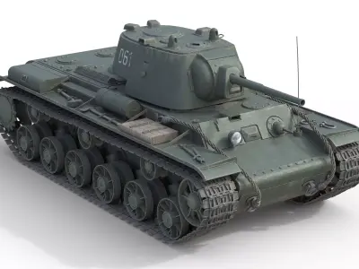 Kliment Voroshilov tank KV1 Low-poly 3D model