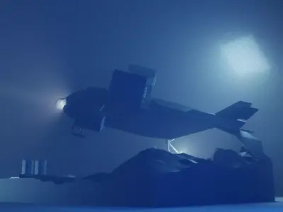 Cartoon Alien Dropship Scene 3D model
