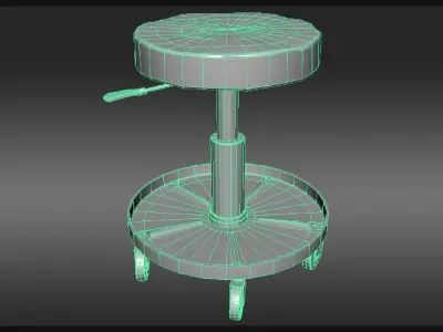 Adjustable Shop Stool Low-poly 3D model