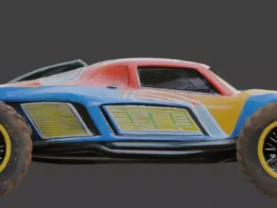 Stylized Racing Rally Buggy 3D Model Low-poly 3D model