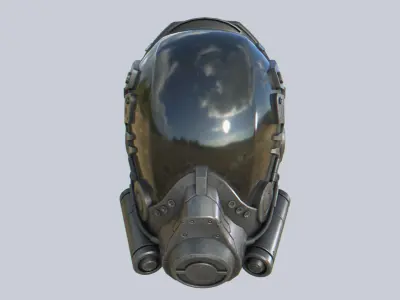 Scifi helmet Low-poly 3D model purchase