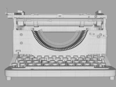 Typewriter PBR high poly with texture 3D model