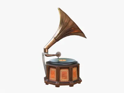 Gramophone Low-poly 3D model