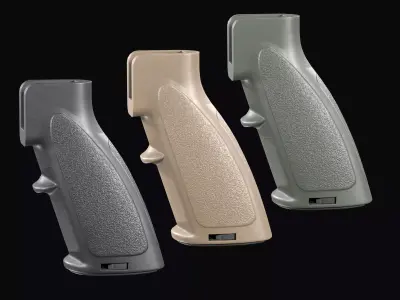 AR-15 AR-10  HK BG PISTOL GRIP  Low-poly 3D model