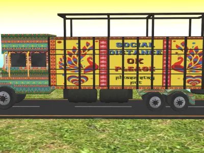 Indian Truck Model 6 Low-poly 3D model