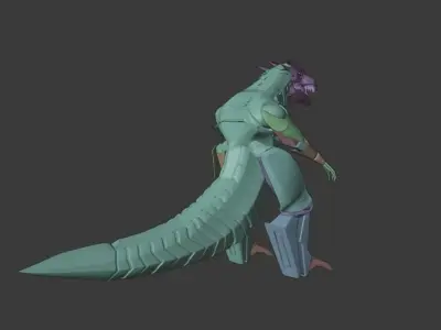 dinosaur robot Low-poly 3D model