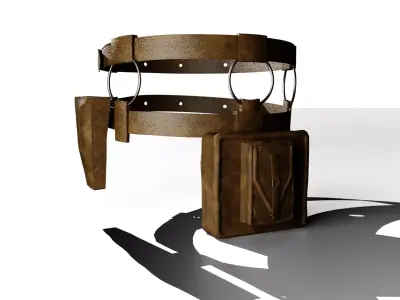 Harness Backpack with Gun Holster Low-poly 3D model