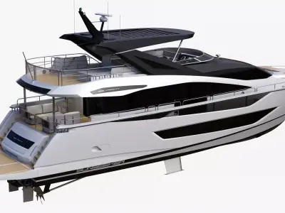 Luxury Motor Flybridge Yacht 3D model