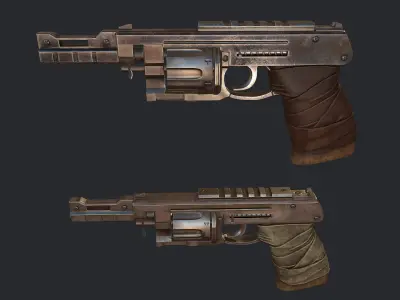 Argument gun and pistol Low-poly 3D model