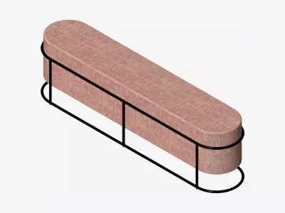 Furniture - Bench - Contemporary - Stackable - Type 2 Low-poly 3D model
