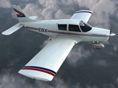 Light Aircraft Piper PA-28 Cherokee 3D model