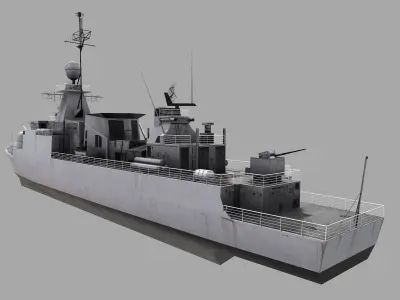 Missile Equiped Corvette Low-poly 3D model