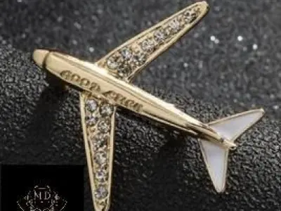 Mens Coat Pin Airplane 3D print model