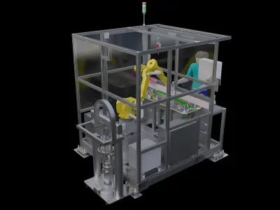 Guide rail oiling station for sunroof assembly line 3D model