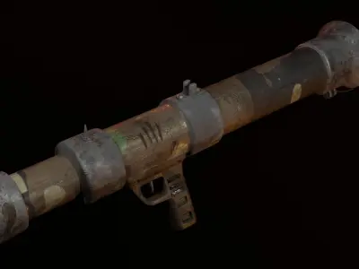A hand-held rocket launcher Free low-poly 3D model