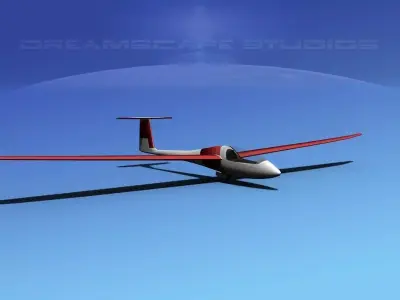 Venture Sailplane Low-poly 3D model 3