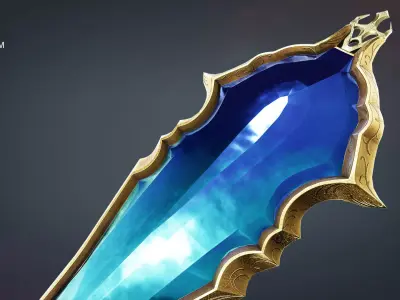 Fantasy Oblong Shield Low-poly 3D model