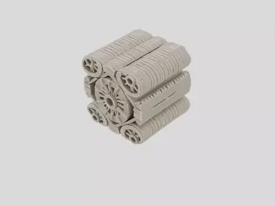 Fantasy Wooden Supply Wagon Wheel Stack for 3D print Low-poly 3D model