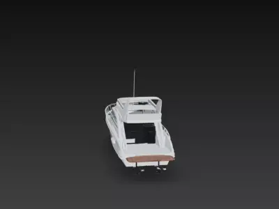 Luxury Flybridge Motor Yacht 3D Model Modern Cabin Cruiser 3D print model