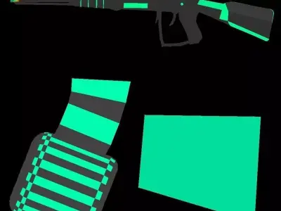 KA-45 rifle with stripe Low-poly 3D model