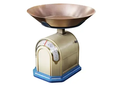 Retro used kitchen Scales  weight 6 color vintage da1 Low-poly 3D model