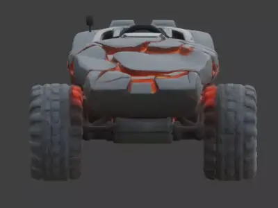  Volcanic Magma Brass Era Runabout 3D Model Low-poly 3D model