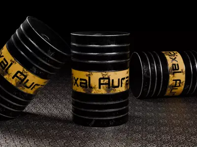 Industrial Oil Barrel Low-poly 3D model