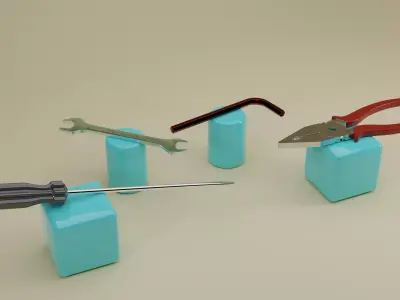 Handtools - Plier wrench screwdriver and LnKey 3D model