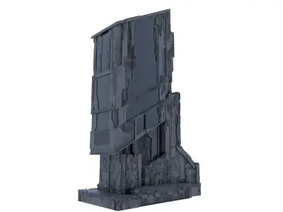 Scifi Futuristic building Free low-poly 3D model