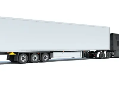 Truck with Refrigerator Trailer 3D model