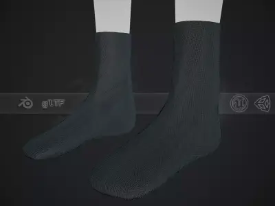 Black Socks Style 4 Low-poly 3D model