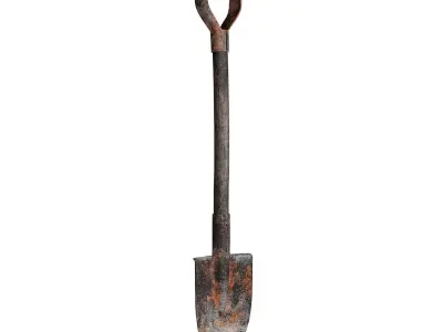 Old shovel Low-poly 3D model