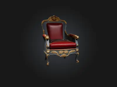 Roman Chair Low-poly 3D model