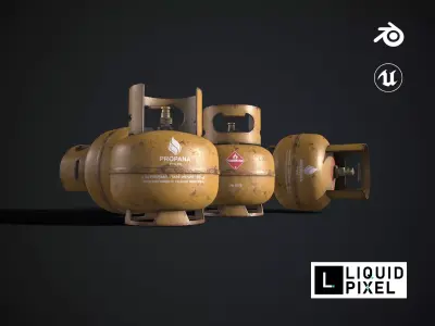 3kg Gas Cylinder Low-poly 3D model