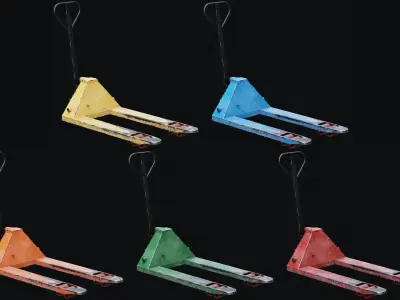 Low Poly PBR Pallet Jack Low-poly 3D model