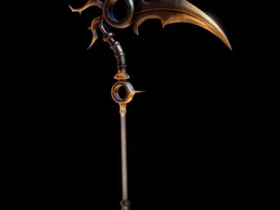 Black N Gold Scythe 3D model