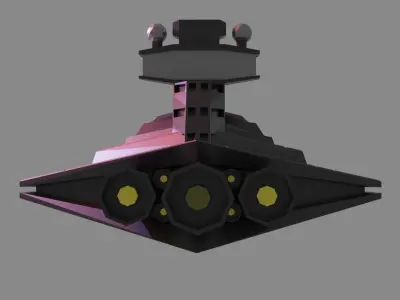 spaceship low poly game ready star wars ship Low-poly 3D model