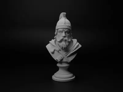 Slavic Warrior Bust Chess 3D print model get