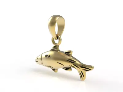 Fish Pendant 3D print model shop