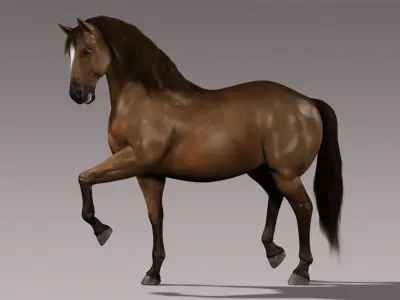  Horse (Brown) (Animated) (Fur) 