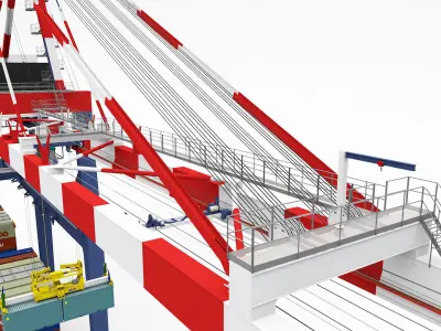 Gantry Container Crane 3D model