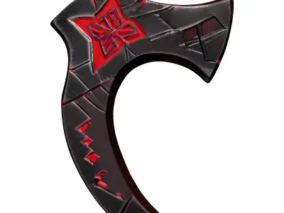 SciFi Fantasy Glowing Axe Head 3D model