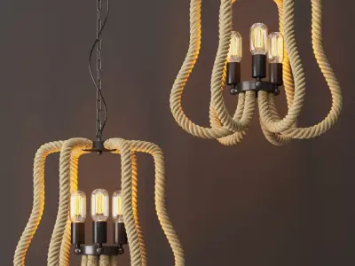 Rope Suspension Lamp 3D model purchase