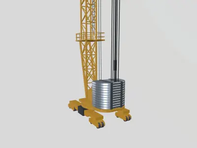 Tower Crane Low-poly 3D model 2