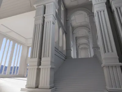 Medieval Palace 3D Model Low-poly 3D model