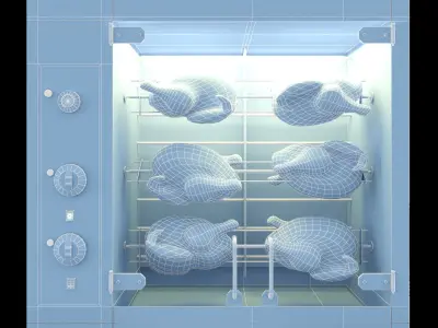 Industrial grill 3D model